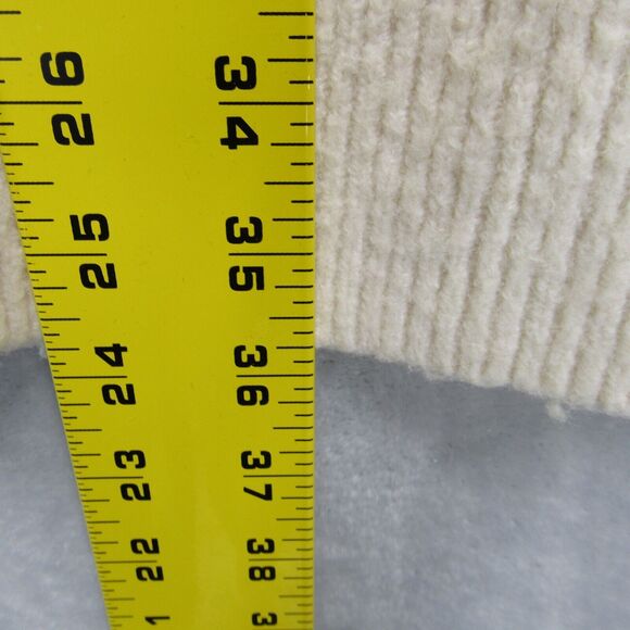 J Crew Sweater Double Breasted Long Cardigan Coat S Cream Shawl Collar Pockets - Picture 11 of 16